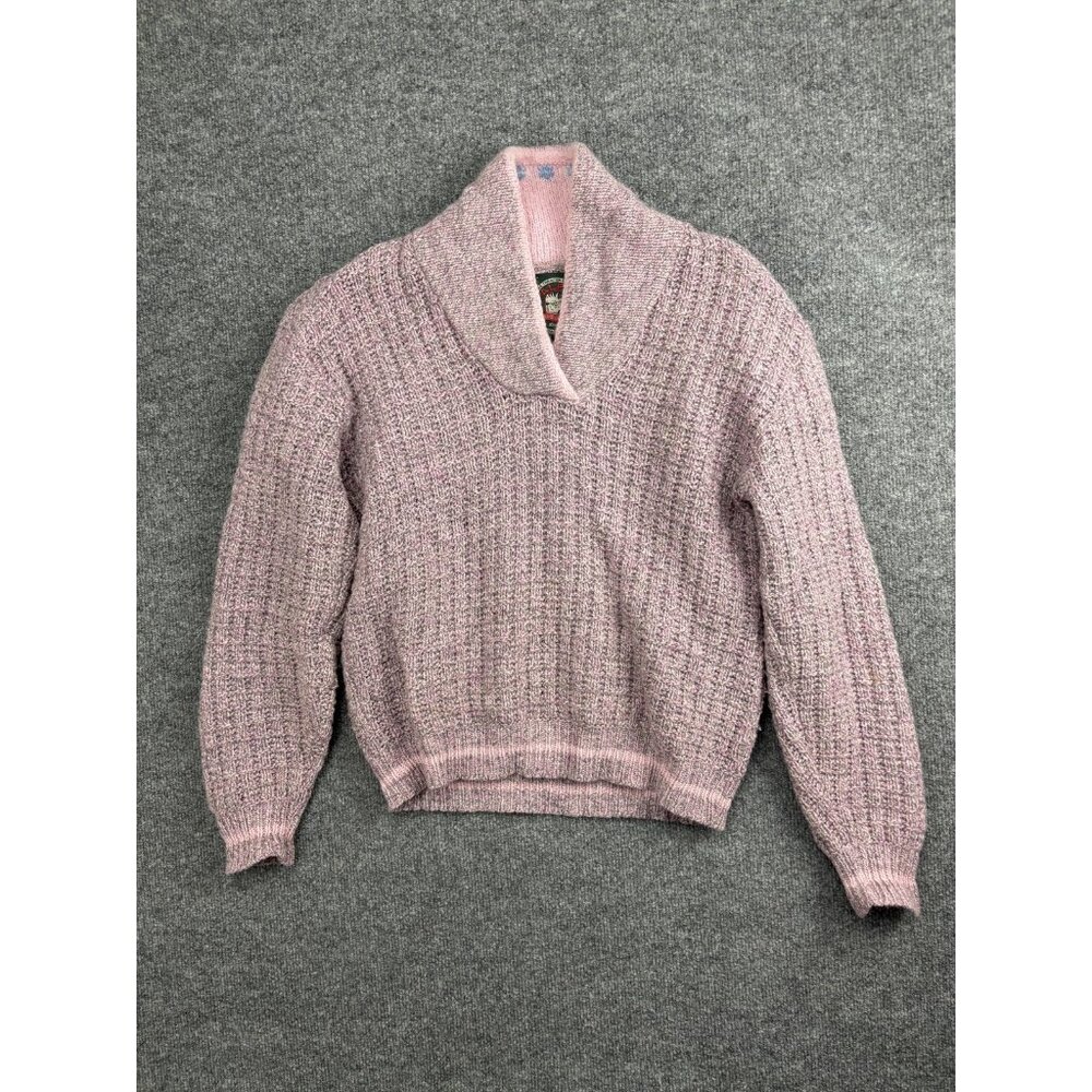 ALPS Rugged Outdoors Sweater Womens Medium Pink Shawl Collar Pullover Knit Cozy‎